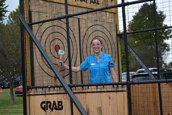 lauren Lauren Smith with a bullseye on her first try.